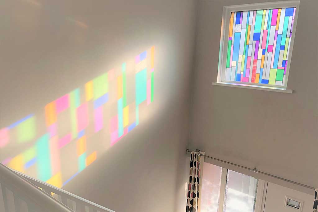 Custom designed stained glass window