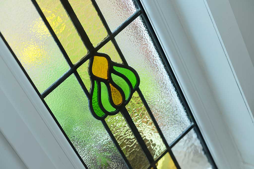 Composite Door with Lead Light Retention