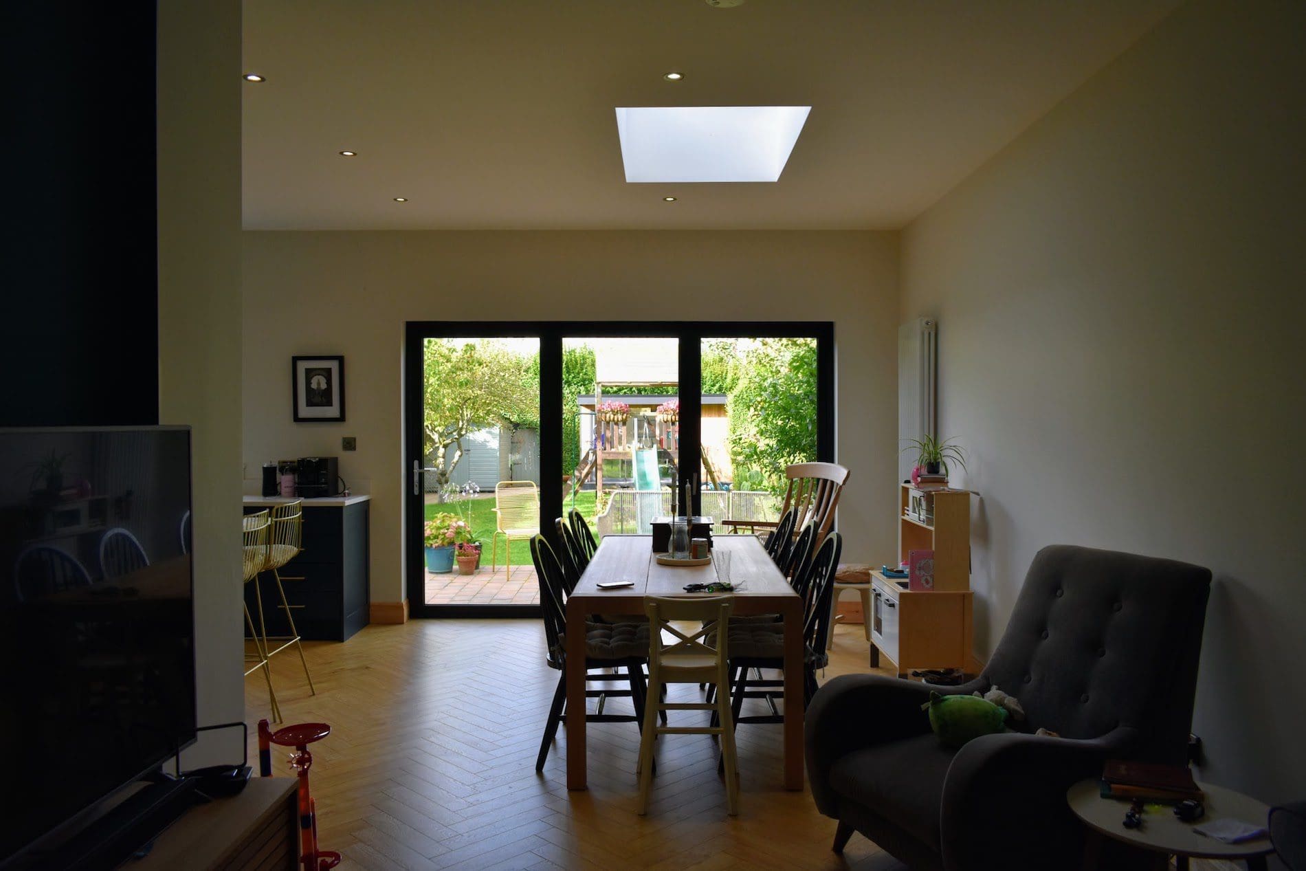 Black Aluminium Bifold Doors Internal