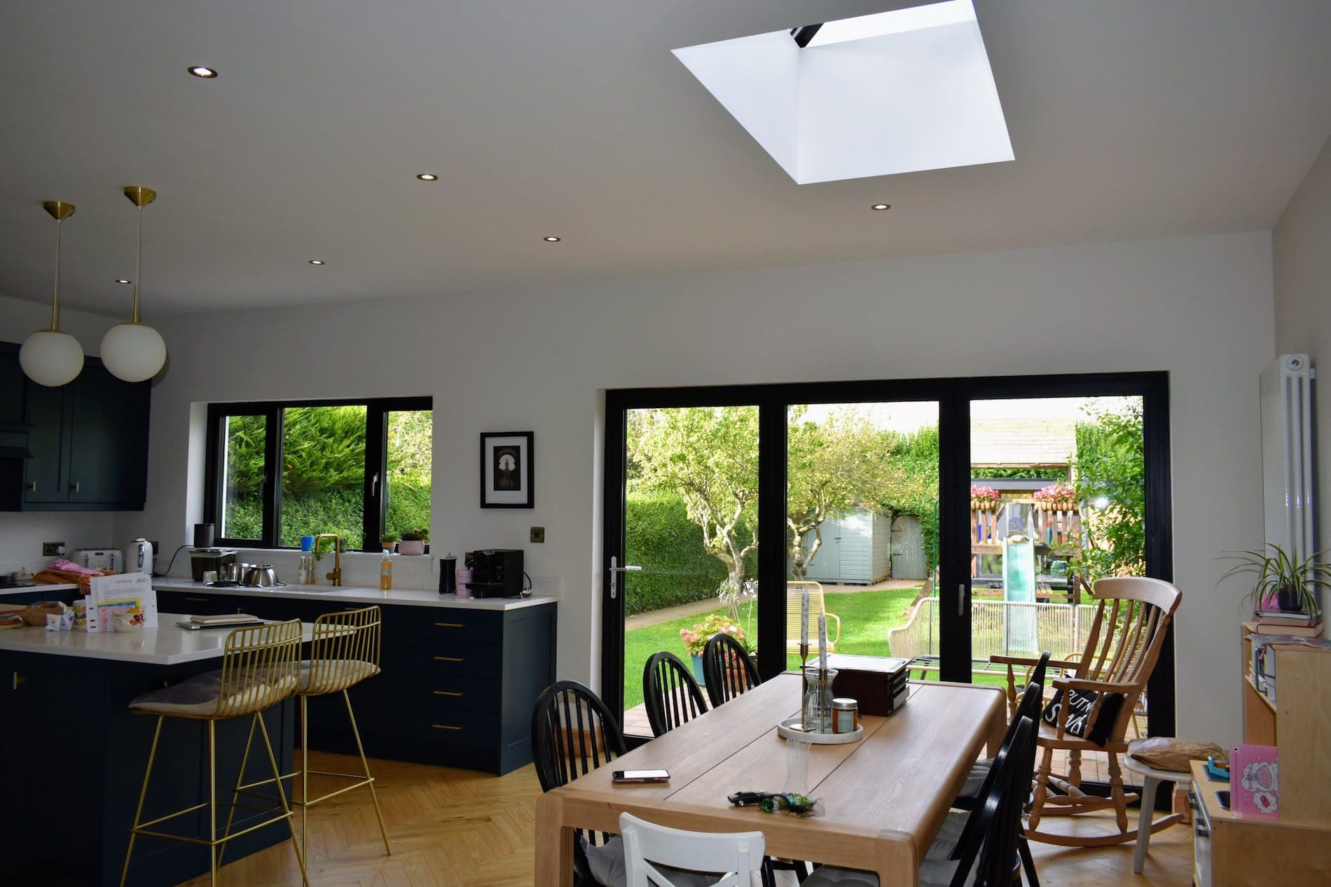 Black Aluminium Bifold Doors Inside