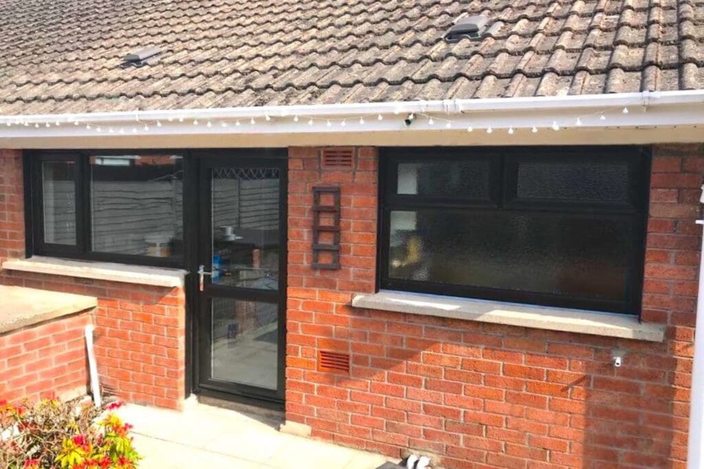 Black PVC Back Door and New Windows