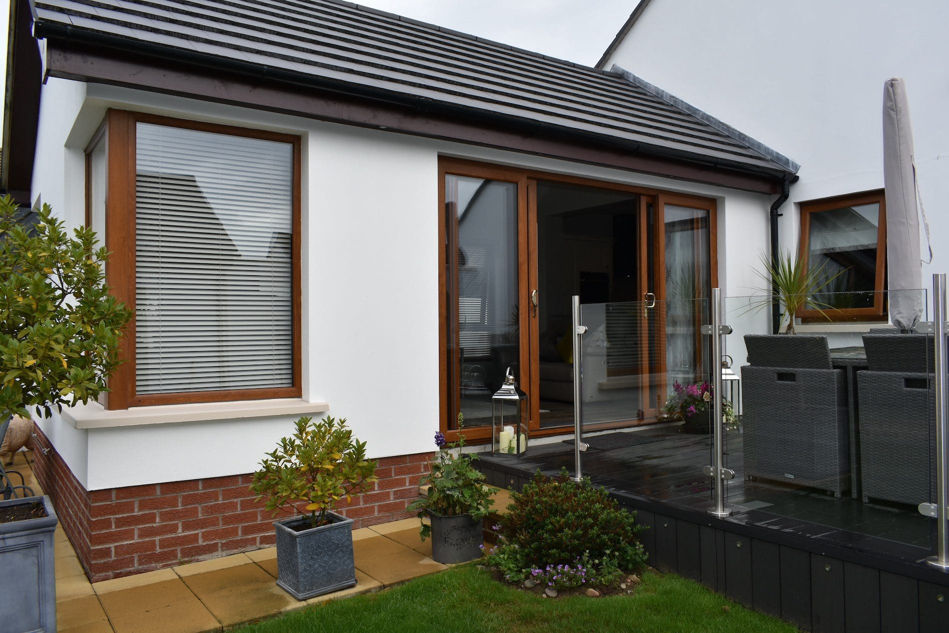 Oak coloured woodgrain PVC doors