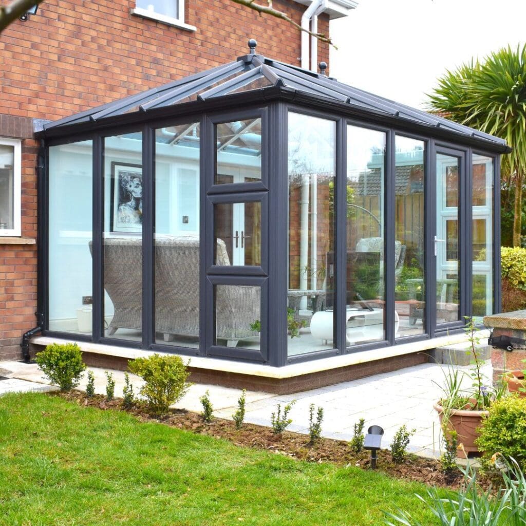 A Triple Glazed, Contemporary Conservatory in Anthracite Grey