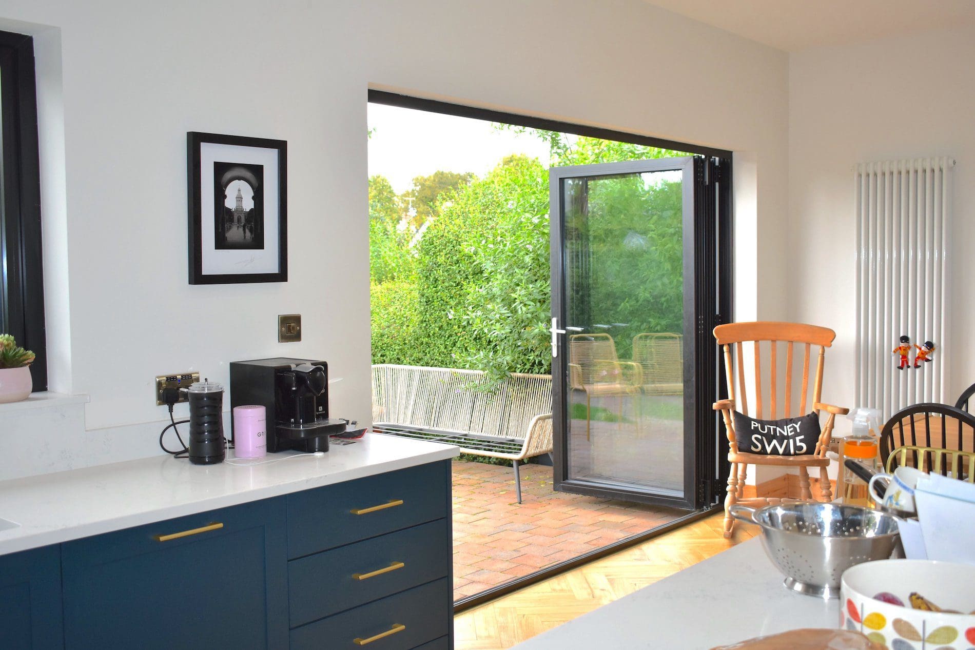 3 Pane Black Aluminium Bi-folding Doors